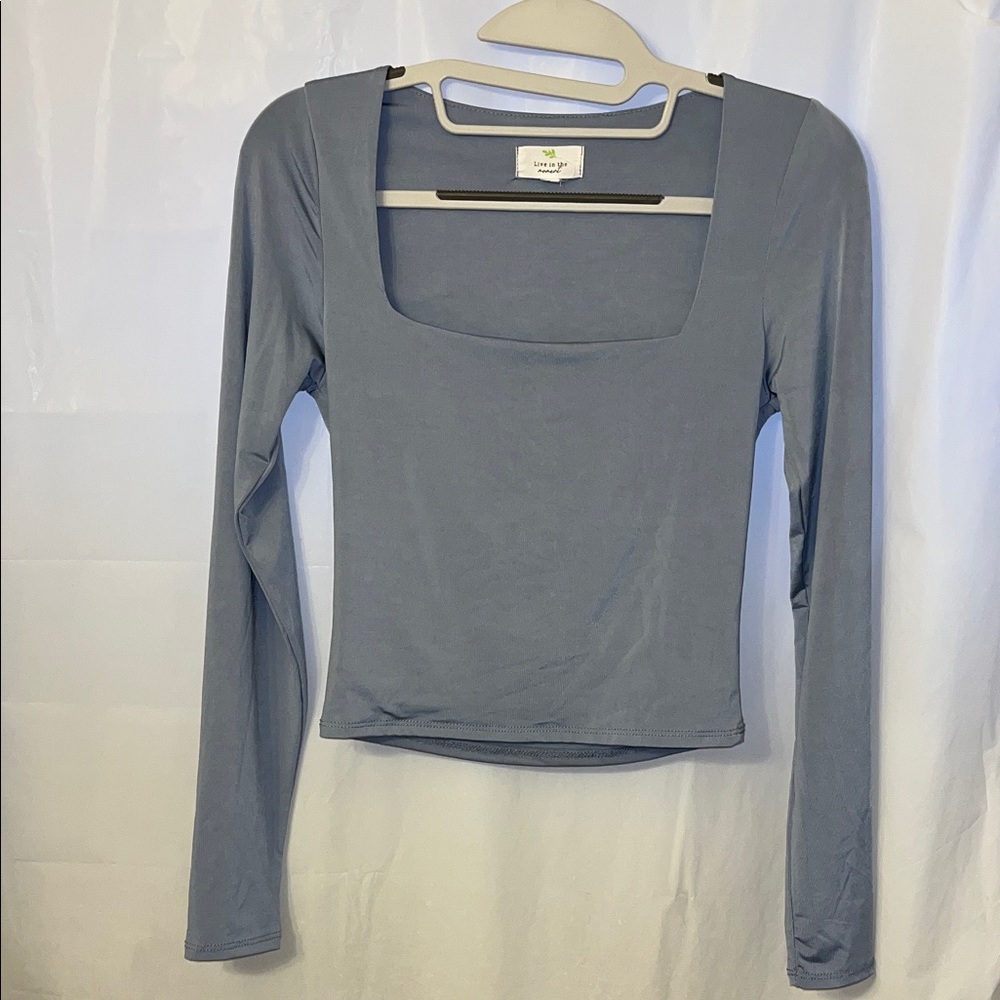 Women's Blue Long Sleeve Top